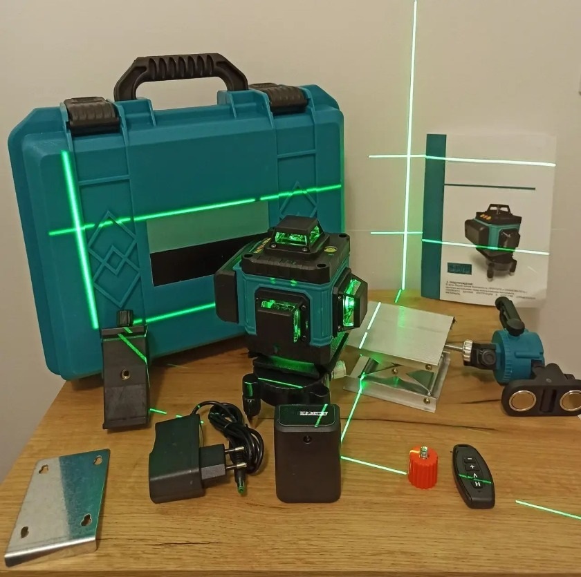 Лазерный 4D уровень 16-линейный зелёный нивелир skr200zП